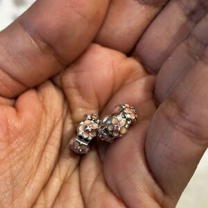 Pandora Pink Magnolia bloom spacer Charm Set